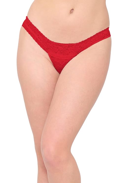 Red lace underwear on a white background