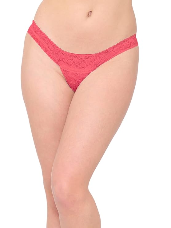 Red lace underwear on a white background