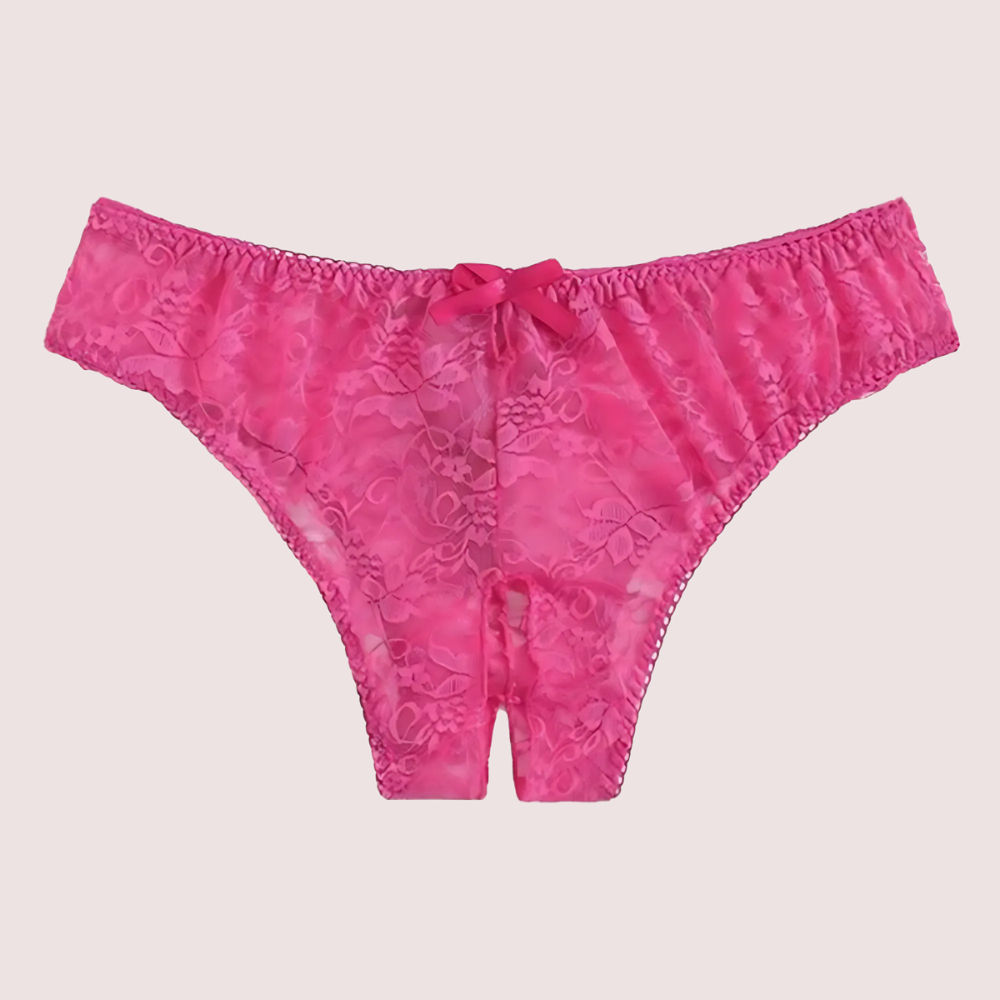 2 Pack Sexy Floral Lace Crotchless Panty