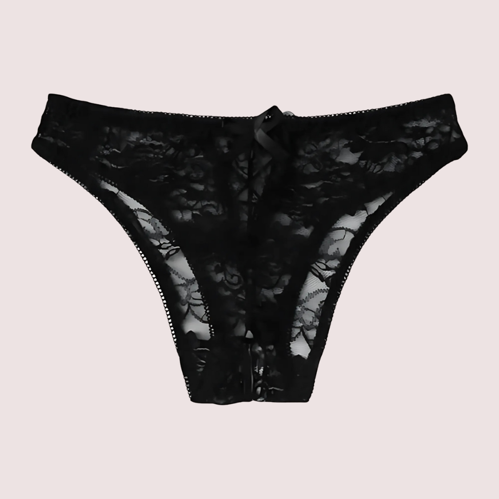 2 Pack Sexy Floral Lace Crotchless Panty