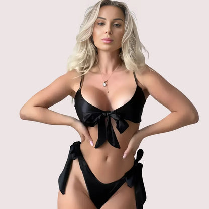 Midnight Satin Seduction Set