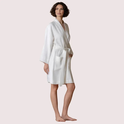 Elegant Natural Genova Linen Bath Robe