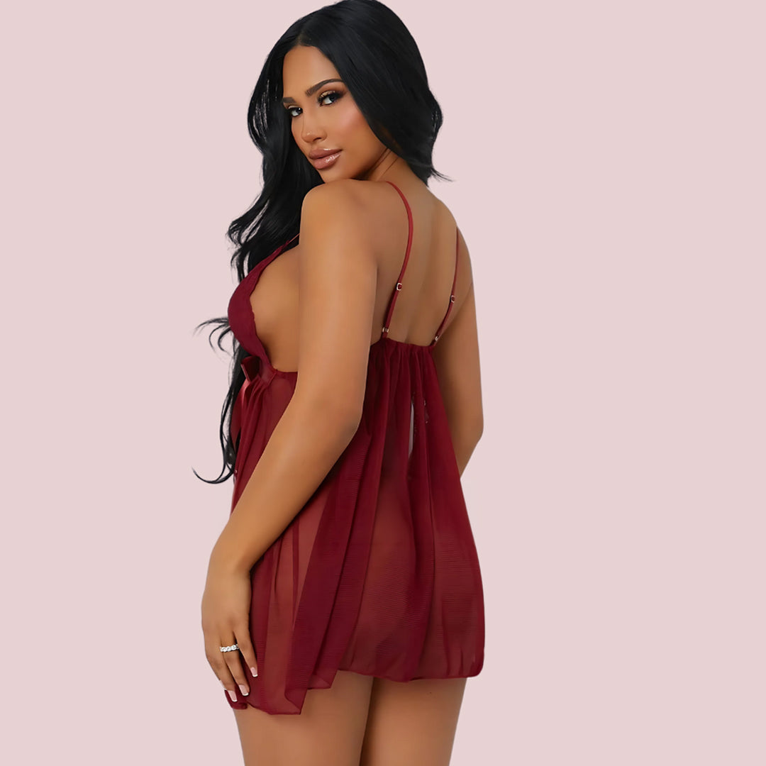 Barely Yours Babydoll Nightwear back side
