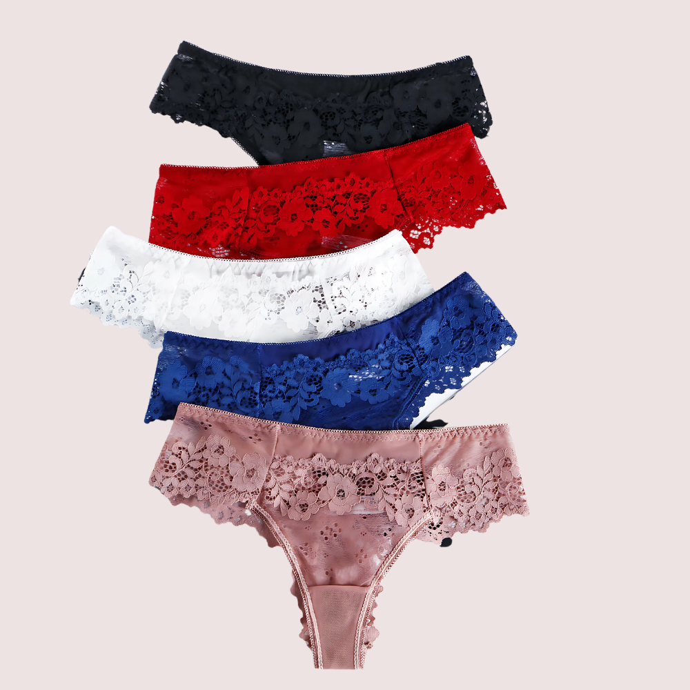 Beautiful Low Waist Thong Panties (Pack Of 5)