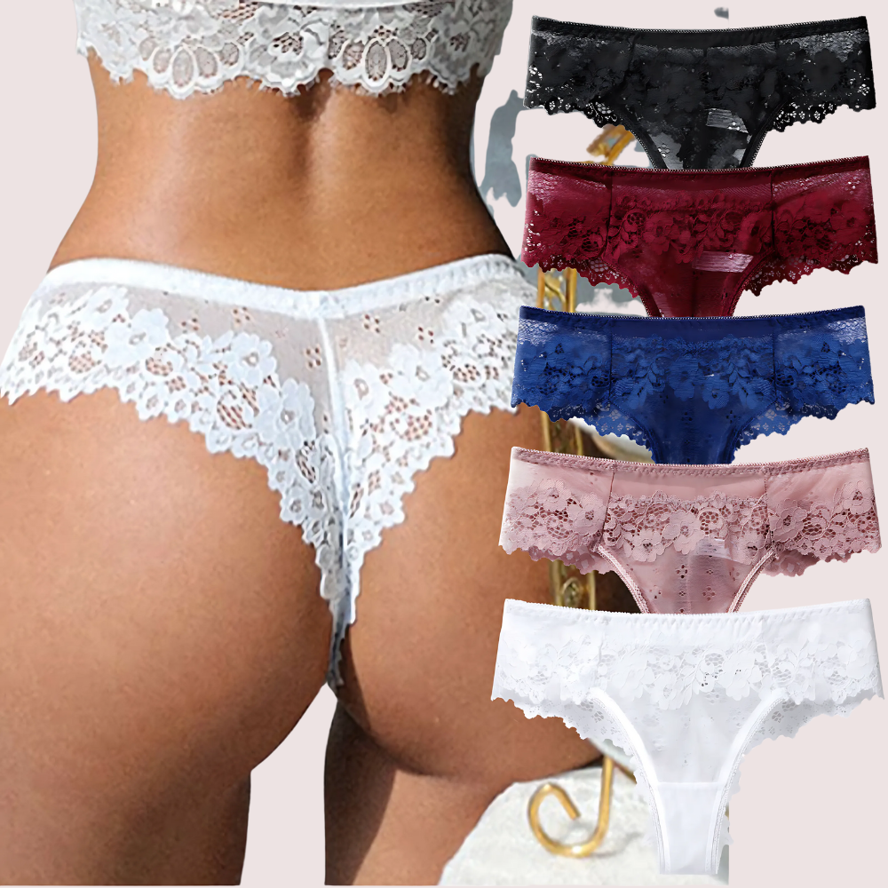 Beautiful Low Waist Thong Panties (Pack Of 5)