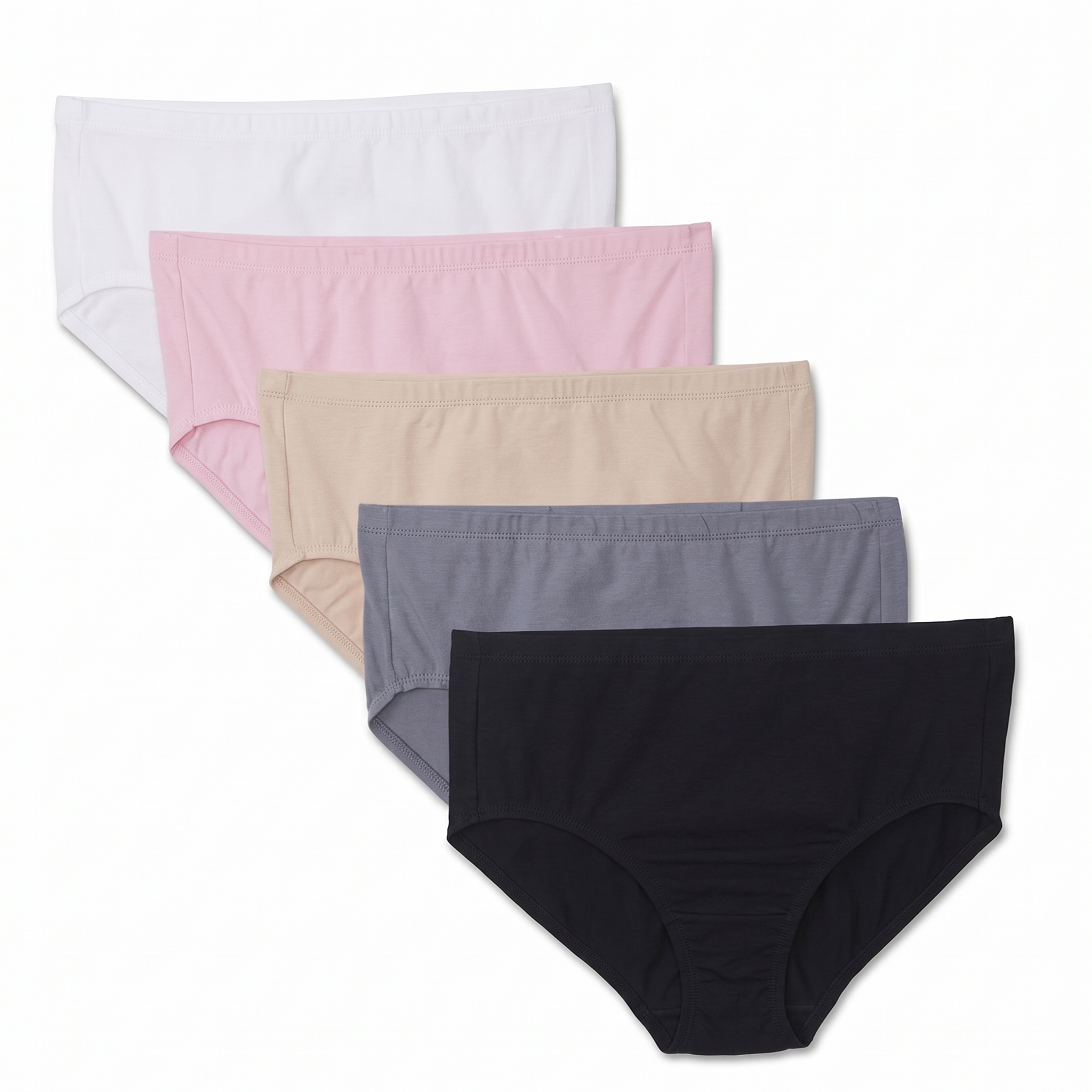 Beauty 5-Pack Soft Elastic Plus Size Panties+ 1 Free Bra
