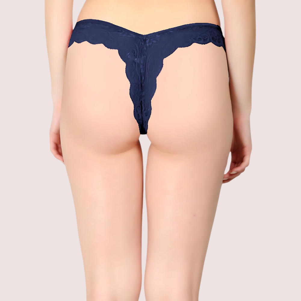 Blue Lace Design Women's Thongs