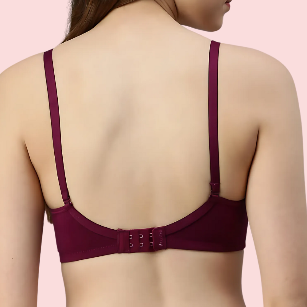 Burgundy Bloom - Maroon Padded Bra (Pack Of 2)