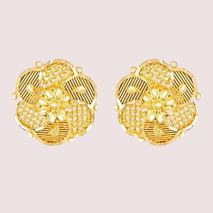 Pack of 2 Gold Finish Traditional Earrings Set for Women