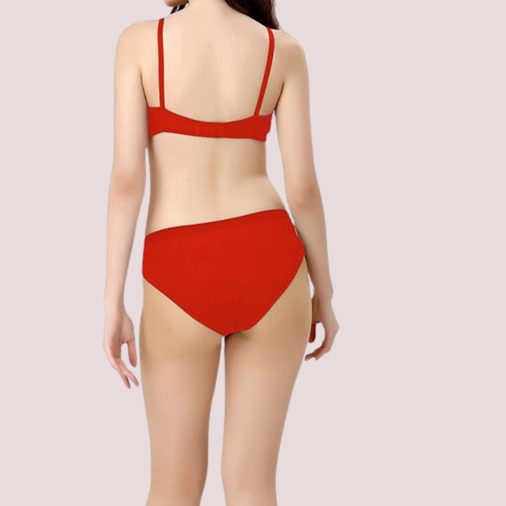 Red bikini set ad back side image