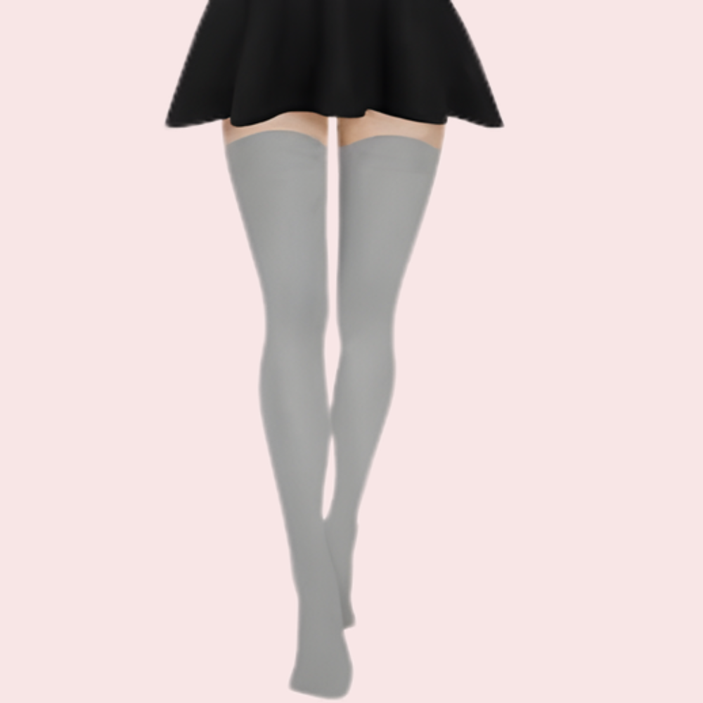 Dual-Shade Thigh-High Sheer Stockings - Pack of 2 (Grey & Black)