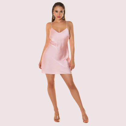 Summer Party Satin Backless Dress