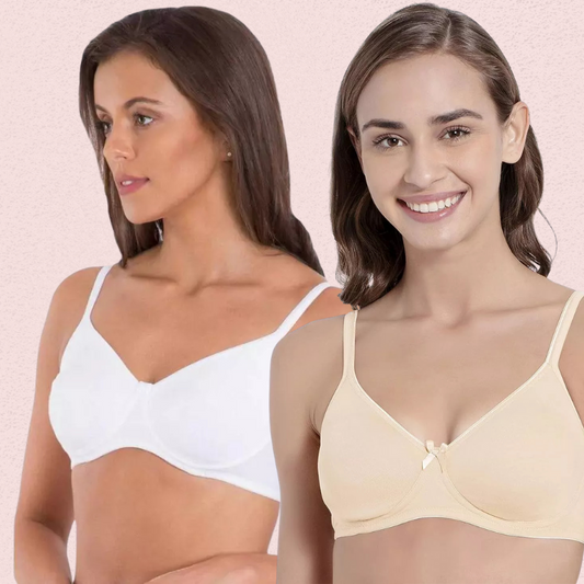 Breathable Cotton Non-Wired Bra (Pack of 2)