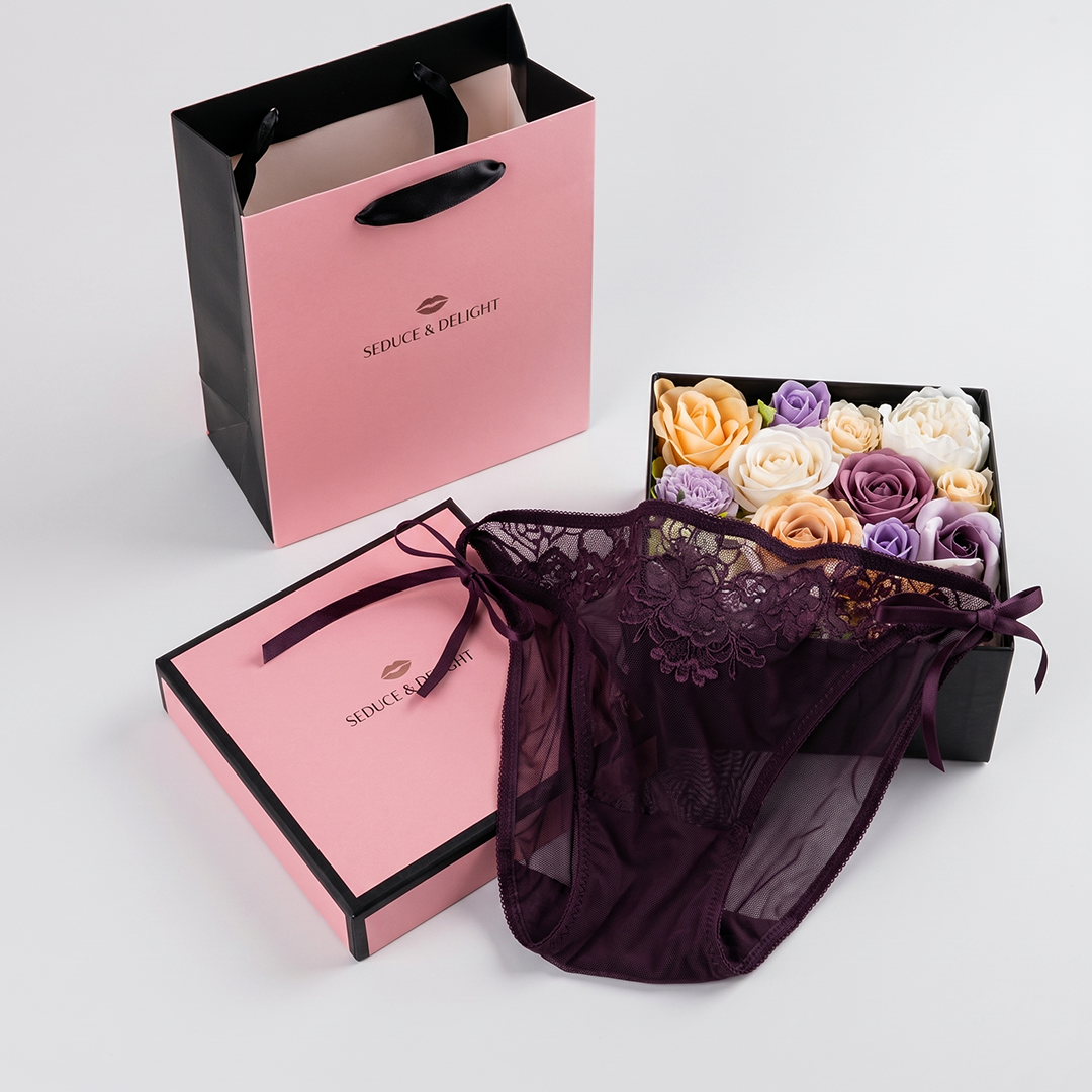 Lace Brief + String Lace Panties Gift Box