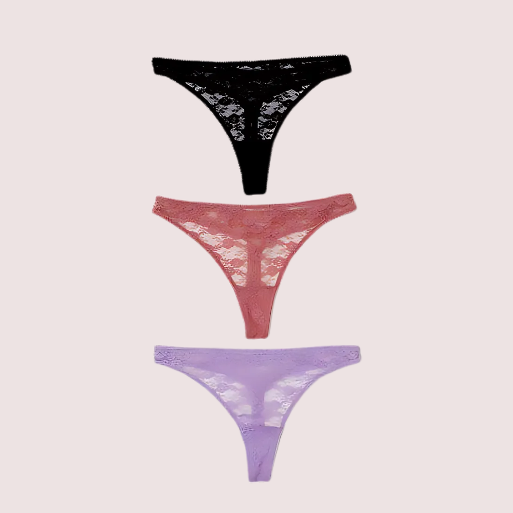 Ladies Sexy Sheer Tanga Thongs (Pack Of 3)