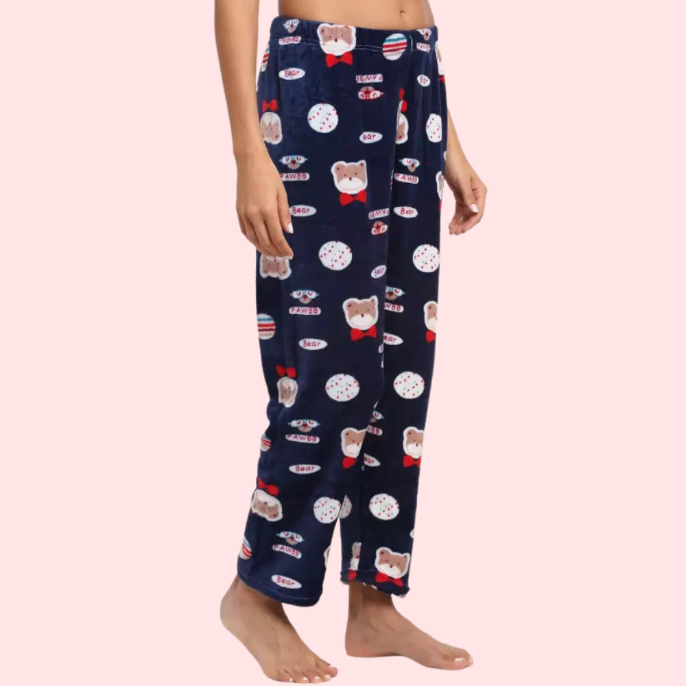 Ladies casual printed warm Pajama (Pack of 2)