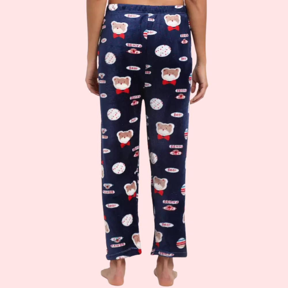 Ladies casual printed warm Pajama (Pack of 2)