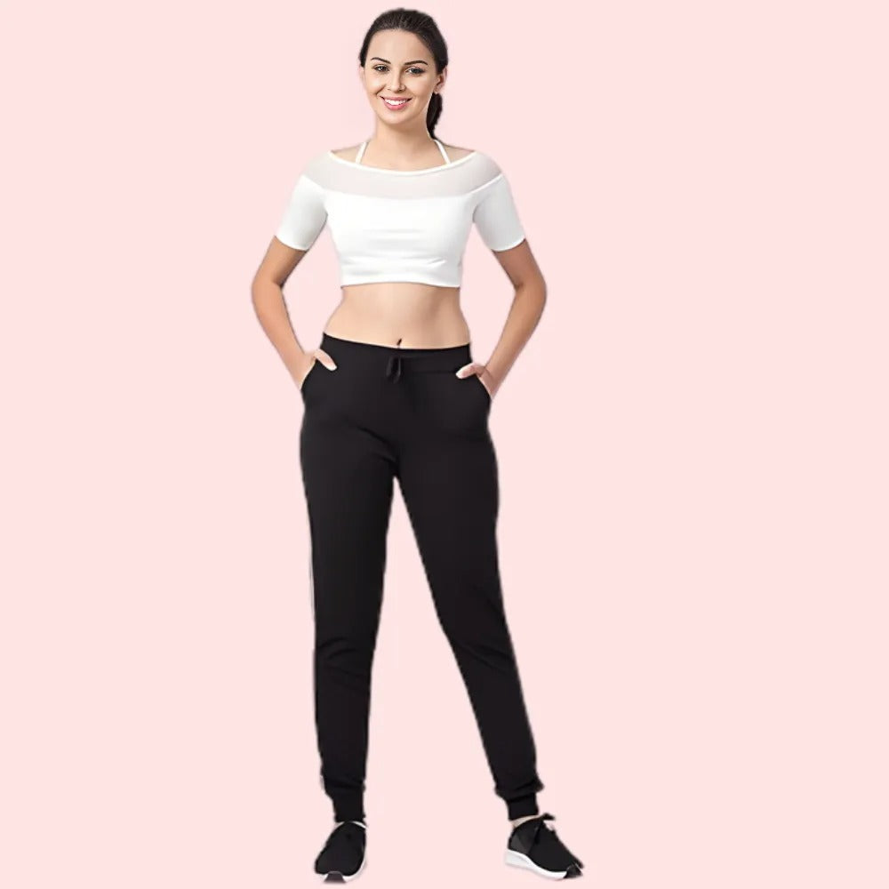 Lober Women's Winter Cotton Jogger Pants (Pack Of 2)