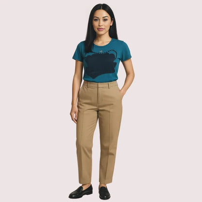 Teal Crown Graphic Crew Neck Tee