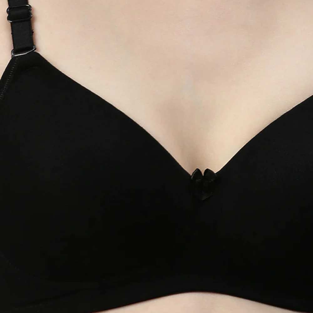 Passion Plunge - Black Seamless Padded Bra