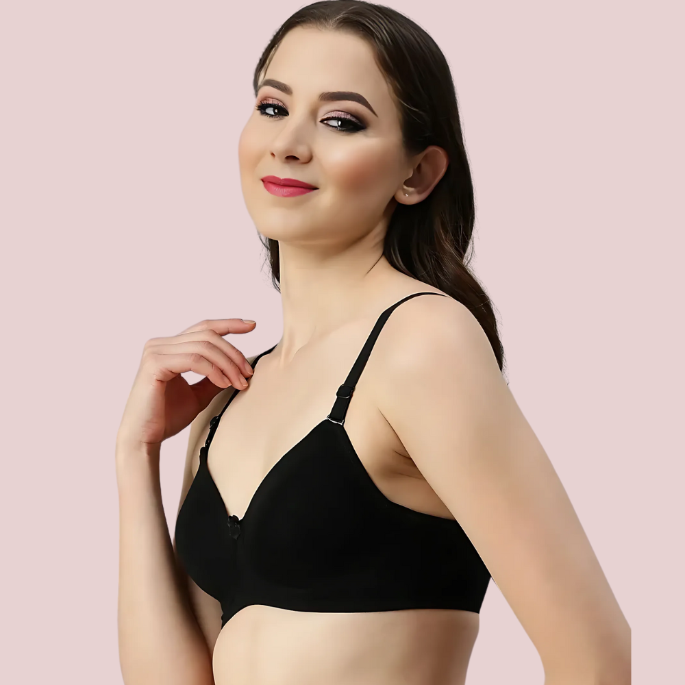 Passion Plunge - Black Seamless Padded Bra