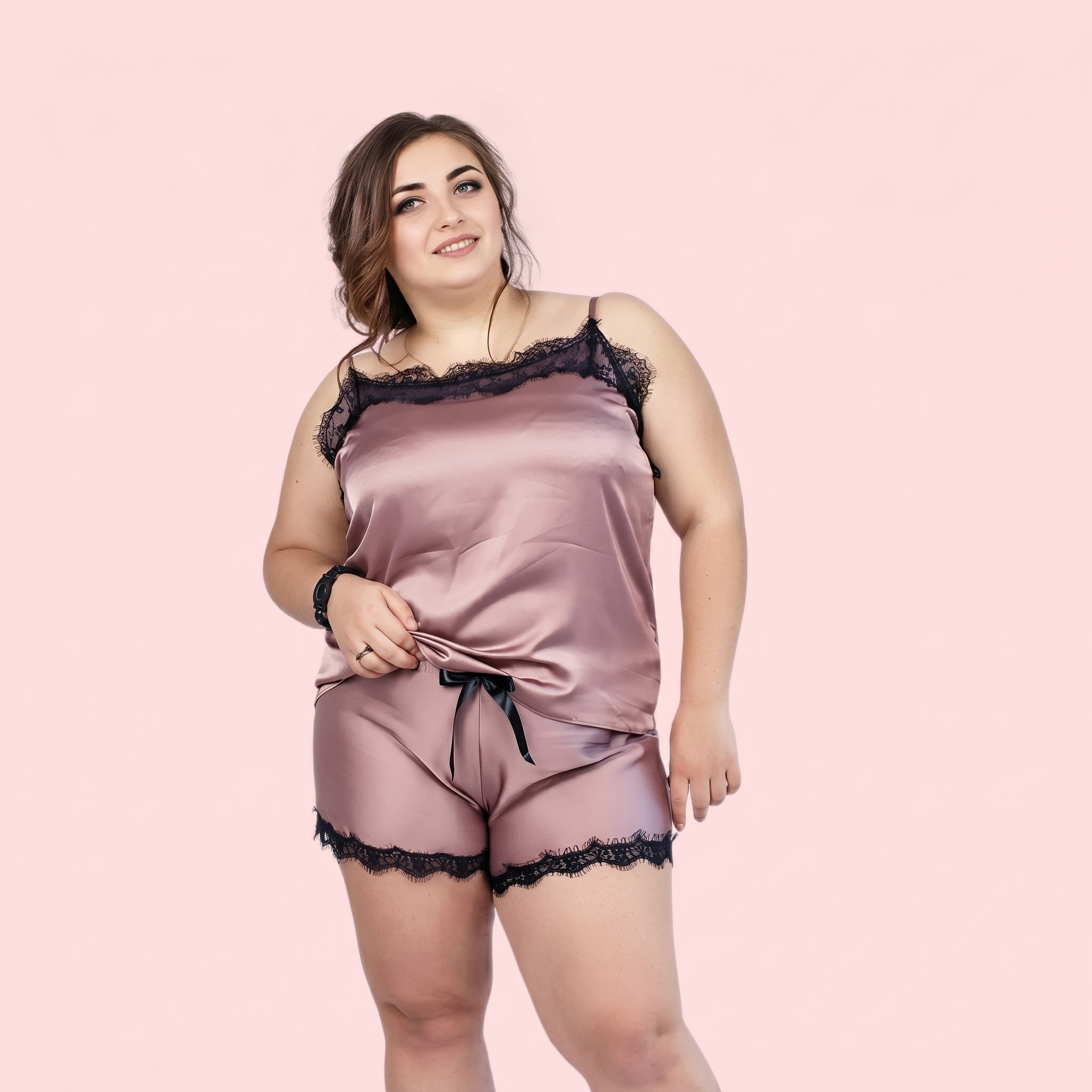 Plus size Cami And Short Set (5XL-6XL)