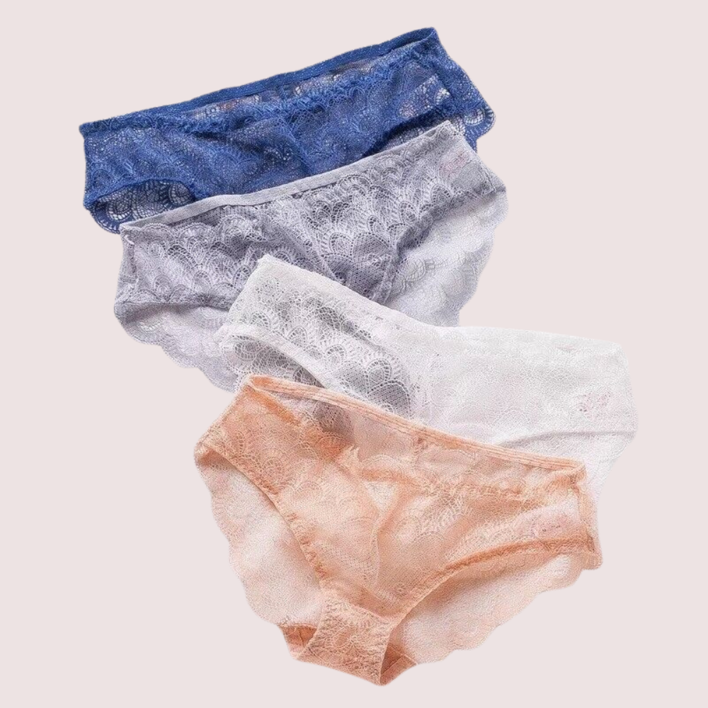 Sexy Sheer Lace Bikini Brief Undies (Pack Of 4)