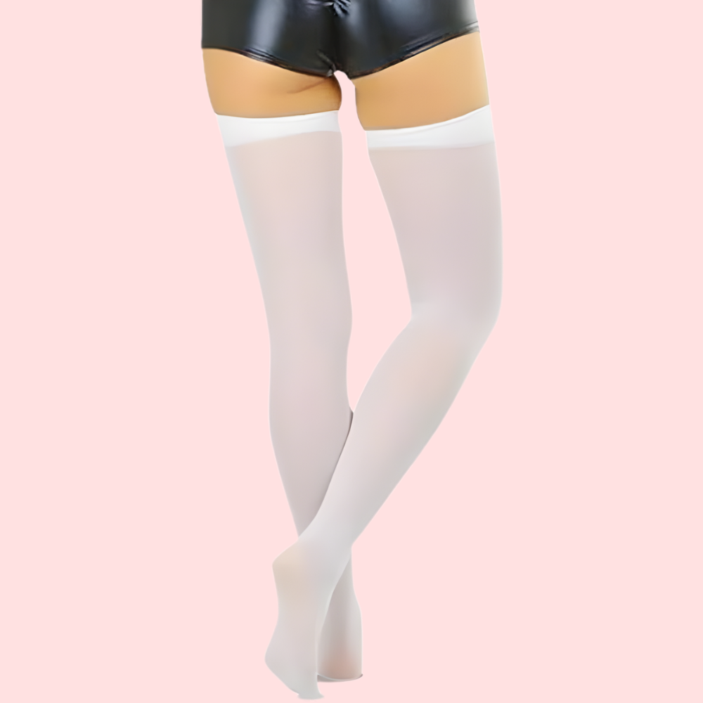 SoftSheer Thigh-High Stockings Duo (White + Nude) - Pack of 2