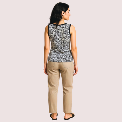 Monochrome Leopard Print Tank Top
