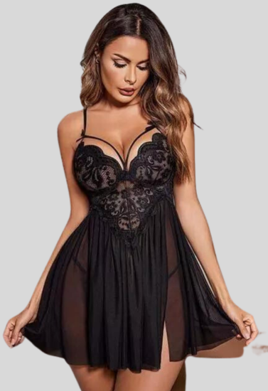 Thread 11 Black Lace Babydoll Nightwear