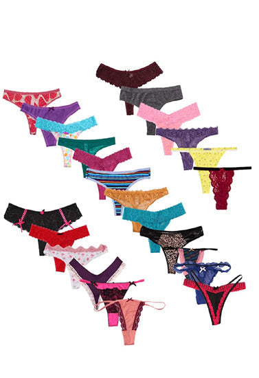 5 pack sexy thong variety pack in assorted colors and lace designs