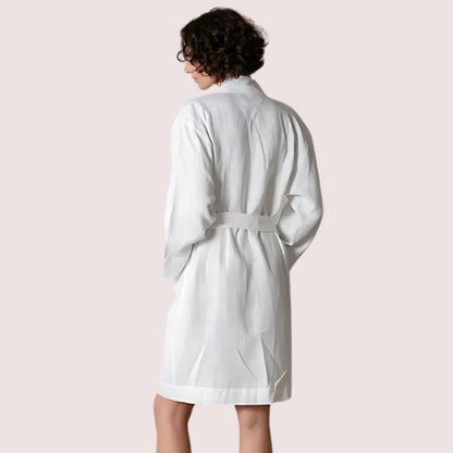 Elegant Natural Genova Linen Bath Robe