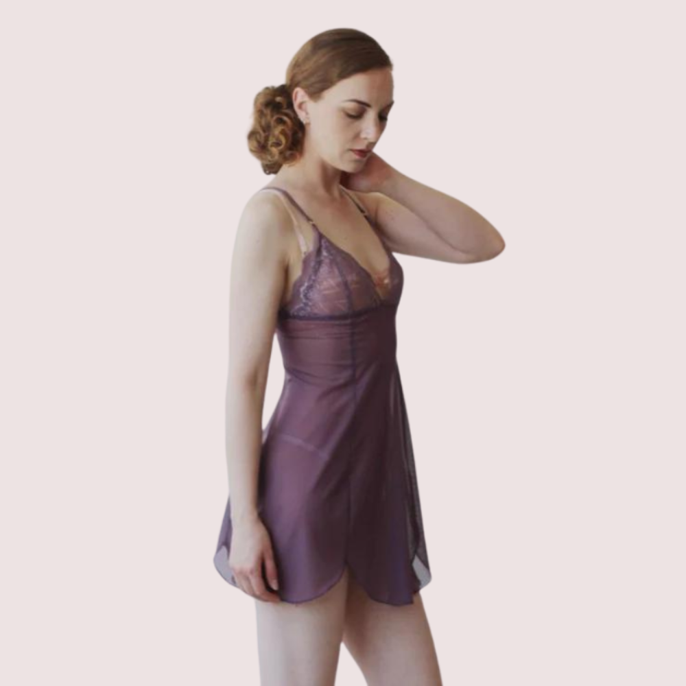 Velvet Moon Sheer Mesh Slip - Plus Size