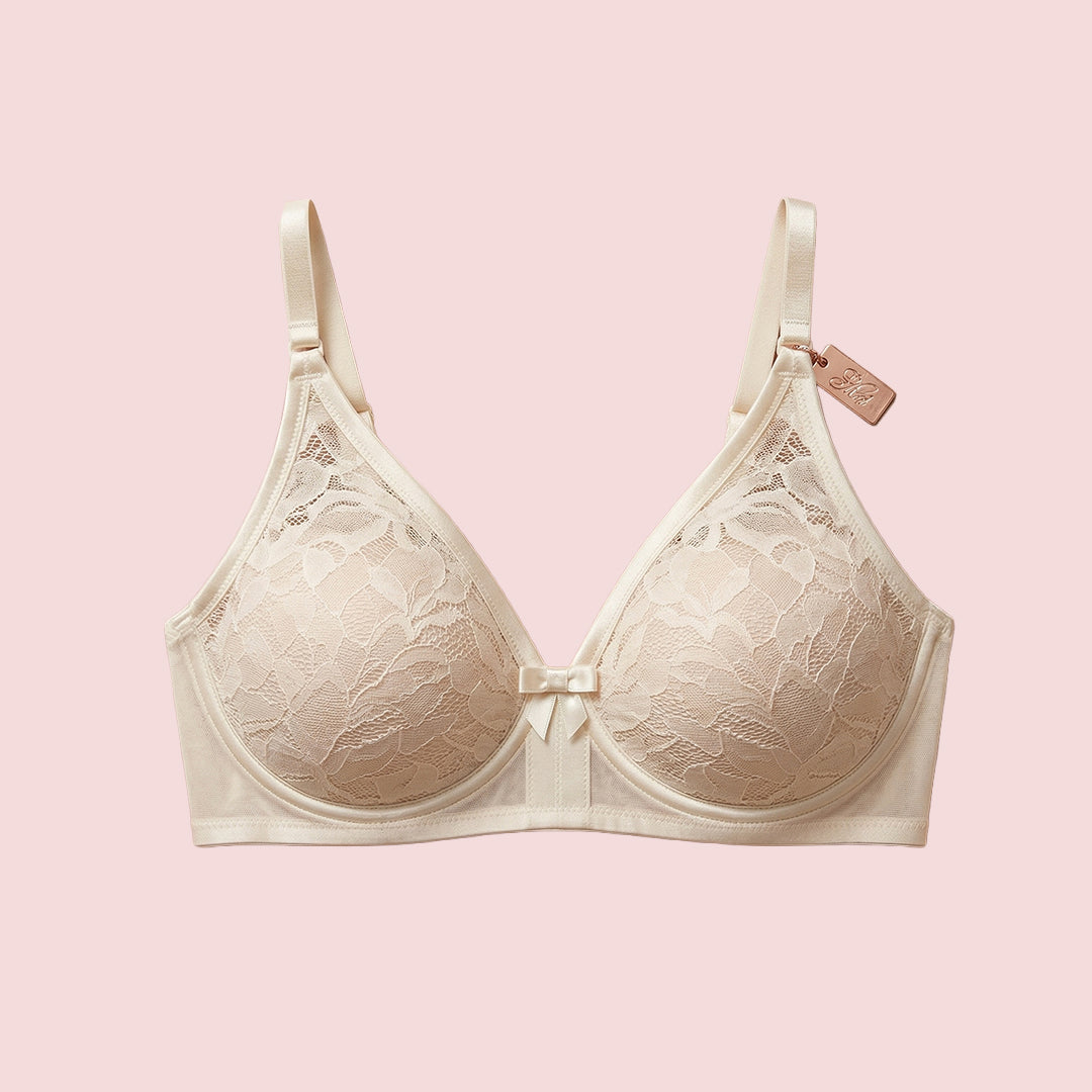Light pink bra with lace details