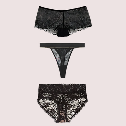 3 Pack Sensual Luxury Lace Panties