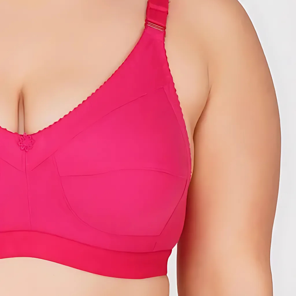 Close-up of a pink bra 
