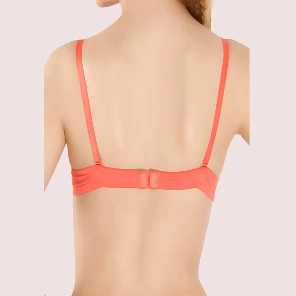 Coral bra on a mannequin against a light background