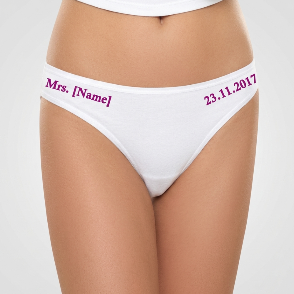 Custom purple print cotton bikini panty for women with soft breathable premium comforts