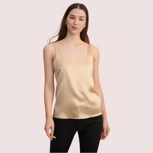 Luxury Spaghetti Strap Silk Camisole Tank Top