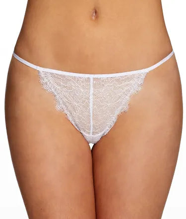 White lace thong on a white background