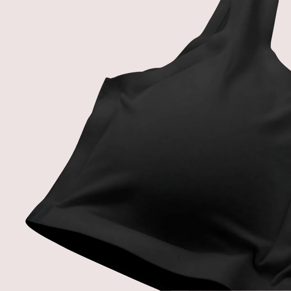 Black fabric on a light gray background