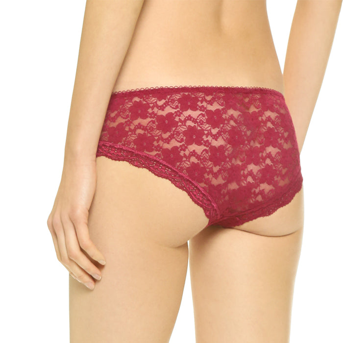 Red lace underwear on a white background