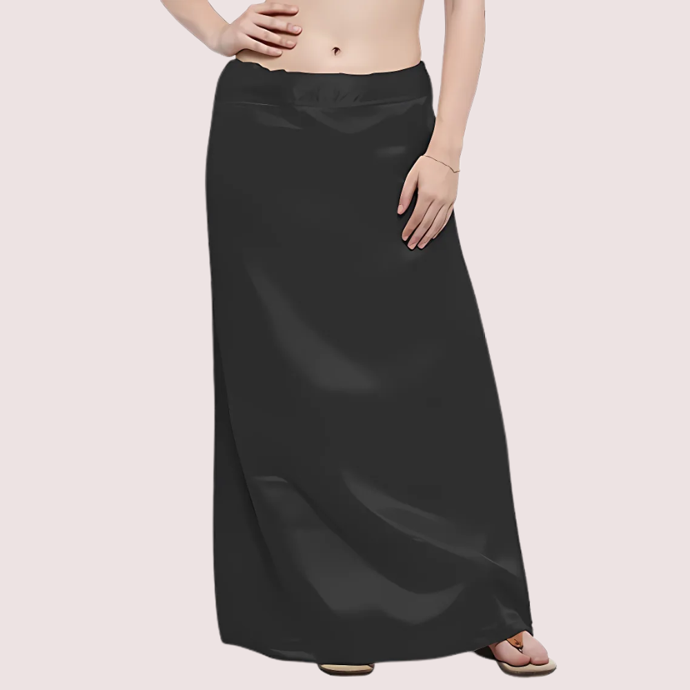 Black & Blue Satin Petticoat Combo (Free Size)