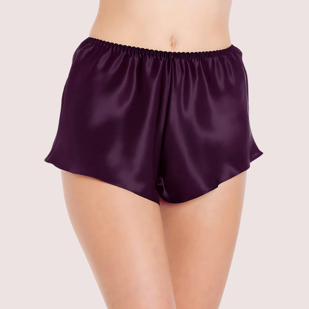 Royal Lavender satin French knickers featuring soft silky fabric and elegant comfortable styling for women