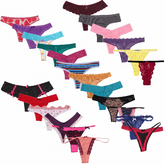 Assorted colorful women's lingerie on a white background