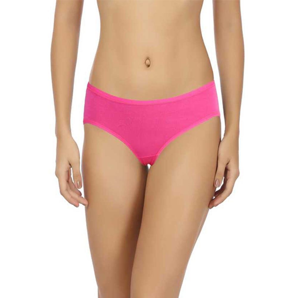 Person wearing bright pink underwear on a white background