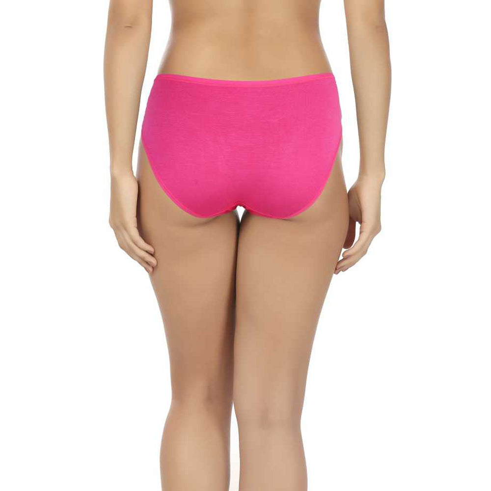Person wearing bright pink underwear on a white background
