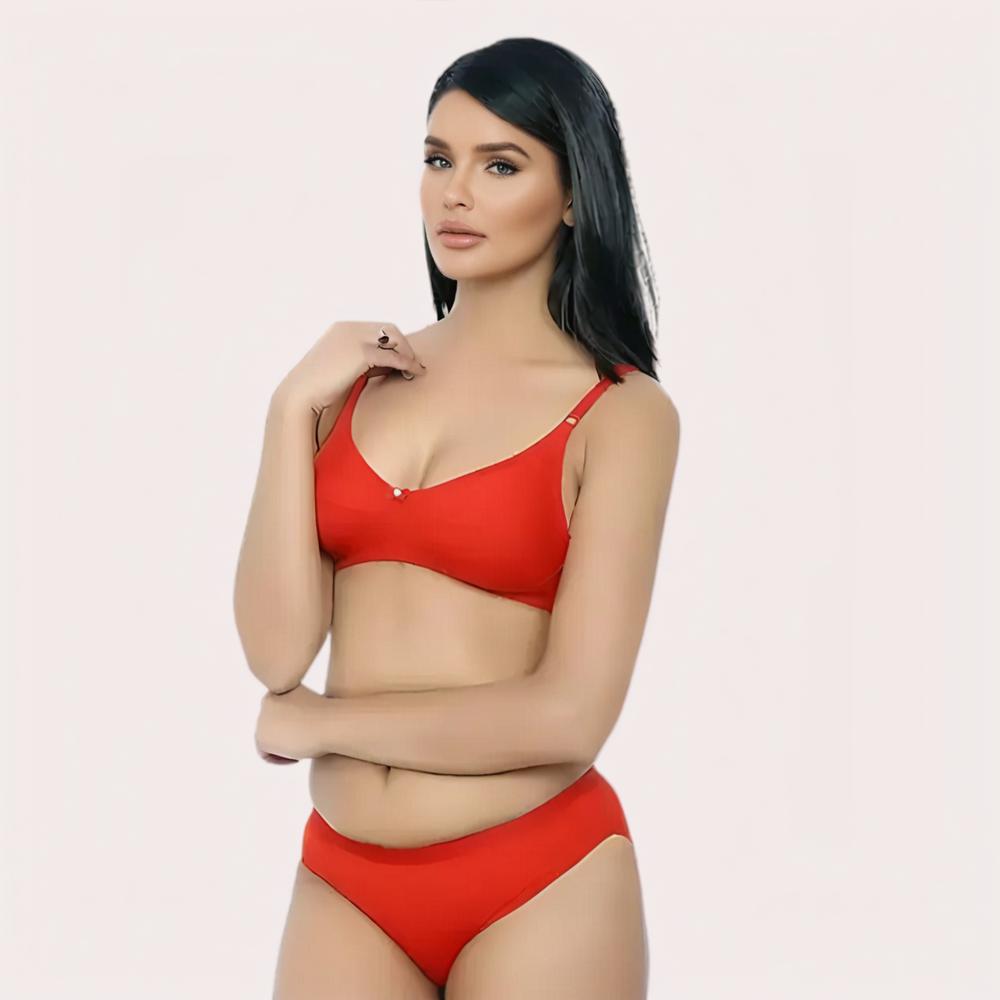 Woman wearing a red bikini