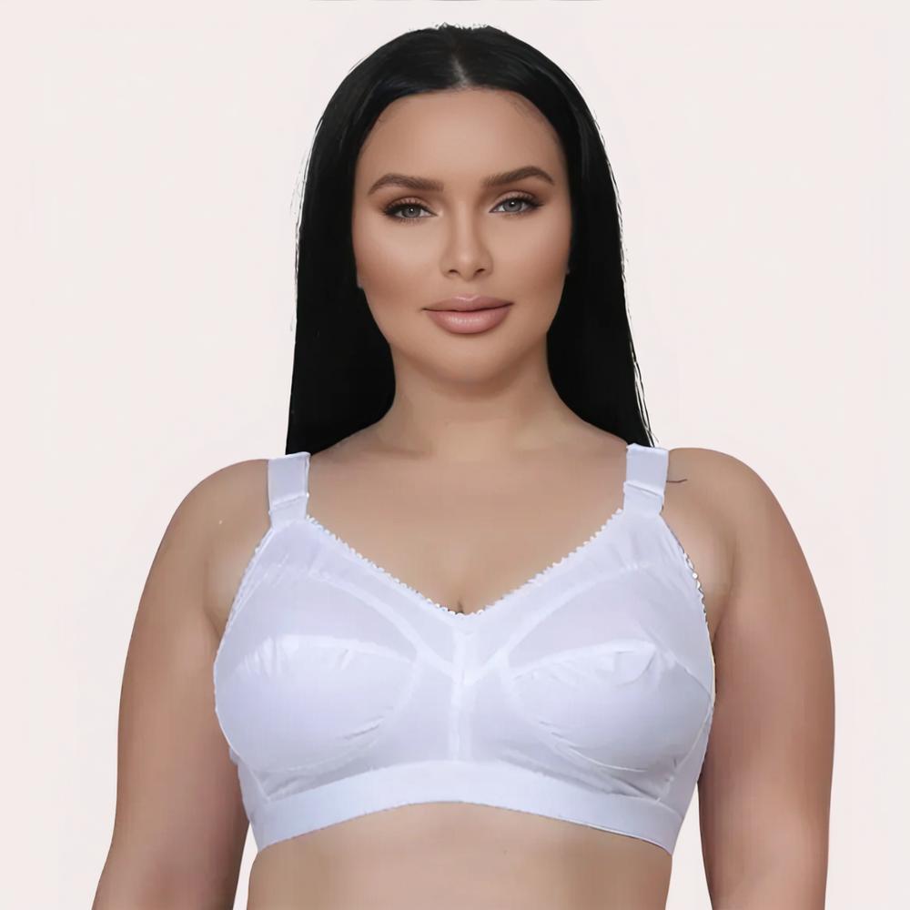 Woman wearing a white bra 