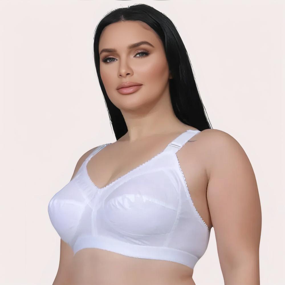 Woman wearing a white bra 